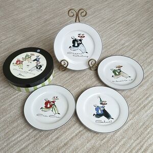 Rosanna Cheers Darling Complete Set of 4 Appetizer Desert Salad Plates